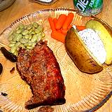 photo of a plate of meatloaf, potatoe and lima beans all good sources of amino acid lysine