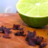 photo of half a lime and dulse (purple algae) a natural food source with benefits of vitamin E